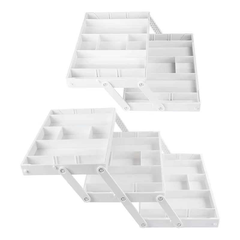 2/3 Tier Drawer Organizer Multi Level C-Ollapsible Expandable Desk Organizer Trays for Office Supplies Kitchen Gadgets Utensils