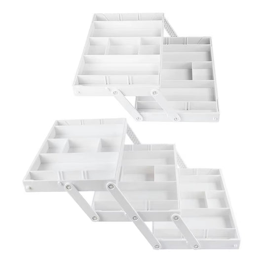 2/3 Tier Drawer Organizer Multi Level C-Ollapsible Expandable Desk Organizer Trays for Office Supplies Kitchen Gadgets Utensils
