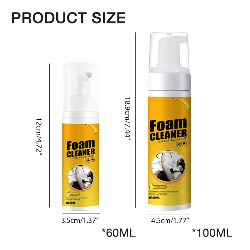 SEAMETAL 150/60Ml Multi-Purpose Foam Cleaner Spray Car Home Interior Cleaner Foam Spray Anti-Aging Protection for Car Accessorie
