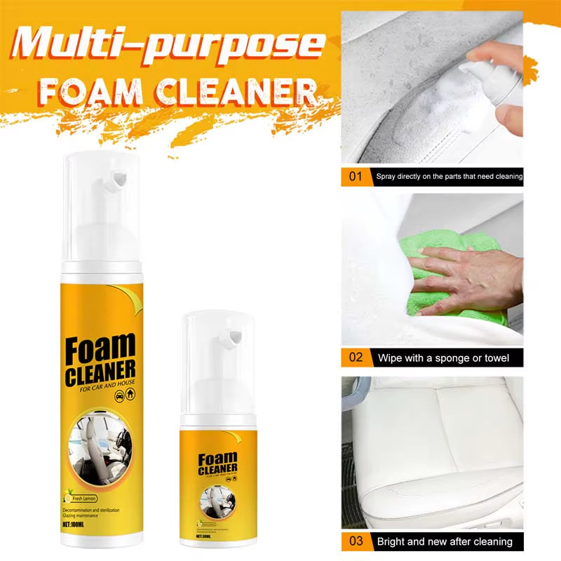 SEAMETAL 150/60Ml Multi-Purpose Foam Cleaner Spray Car Home Interior Cleaner Foam Spray Anti-Aging Protection for Car Accessorie